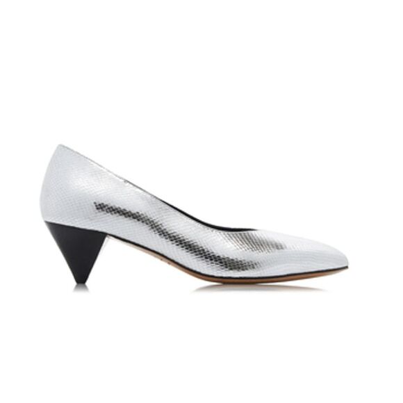 ISABEL MARANT Poomi Metallic Pumps In Silver, Size EU 40 / US 9, MSRP $556